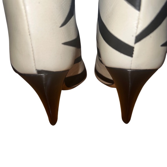 NEW NIB Isabel Marant Leebu Zebra Stripe Leather Boots - Picture 7 of 14